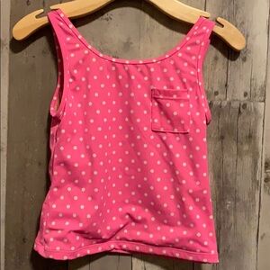 Crewcuts Pink & White Polkadot Tankini Top size 8